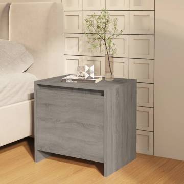 Elegant Grey Sonoma Bedside Cabinet - 45x34x44.5 cm