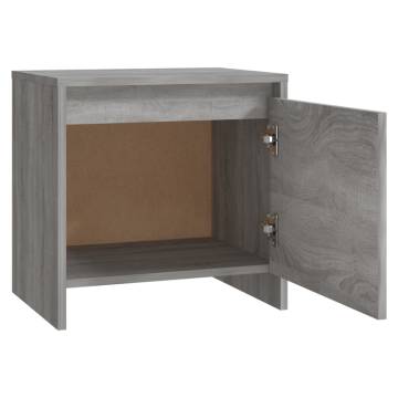 Elegant Grey Sonoma Bedside Cabinet - 45x34x44.5 cm