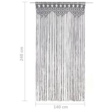 Macrame Curtain Anthracite 140x240 cm - Stylish Home Decor