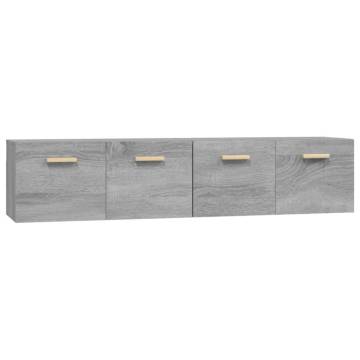 Grey Sonoma Wall Cabinets - 2 pcs Engineered Wood | HipoMarket