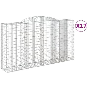 Arched Gabion Baskets - 17 pcs 300x50x160/180 cm Galvanised Iron