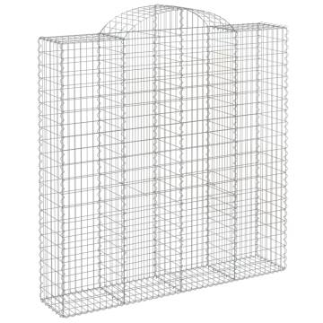 Arched Gabion Baskets 10 pcs - Galvanised Iron Garden Barriers