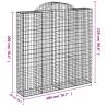 Arched Gabion Baskets 10 pcs - Galvanised Iron Garden Barriers