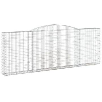 Arched Gabion Baskets - 15 pcs Galvanised Iron | Hipomarket UK