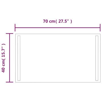 Stylish LED Bathroom Mirror 40x70 cm - Waterproof & USB