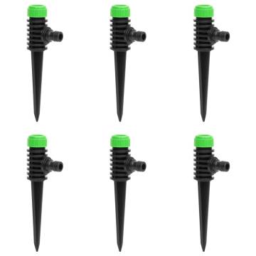 Rotating Sprinklers Set - 6 pcs Green & Black Garden Irrigation