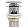 Push Drain with Overflow Function - Silver 6.4x6.4x9.1 cm