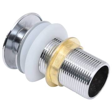 Push Drain with Overflow Function - Silver 6.4x6.4x9.1 cm