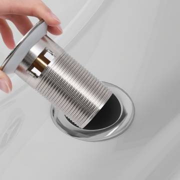 Push Drain with Overflow Function - Silver 6.4x6.4x9.1 cm