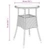 Beige Garden Table Ø60x75 cm - Tempered Glass & Poly Rattan