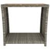 Elegant Tea Table with Wooden Top - Grey Poly Rattan & Wood