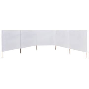 5-Panel Wind Screen 600x160 cm Sand White | HipoMarket UK