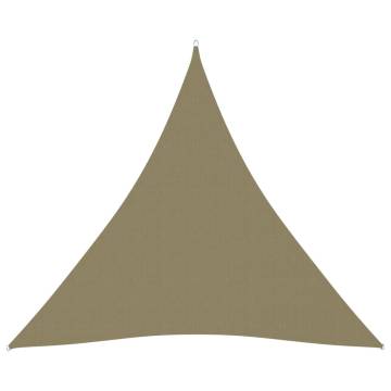 Beige Triangular Sunshade Sail | 4x4m Oxford Fabric