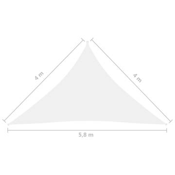 Sunshade Sail Oxford Fabric Triangular 4x4x5.8 m - White