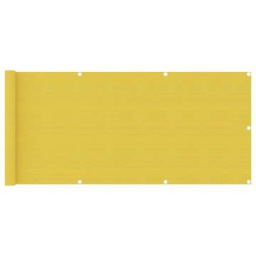 Yellow Balcony Screen 75x400 cm - HDPE Privacy Shade