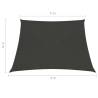 Sunshade Sail 160 g/m² Anthracite 3/4x2 m - HDPE