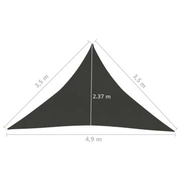 Sunshade Sail 3.5x3.5x4.9m Anthracite - UV Protection