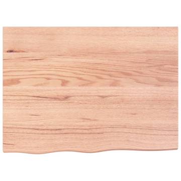 Light Brown Solid Wood Bathroom Countertop 80x60 cm | HipoMarket