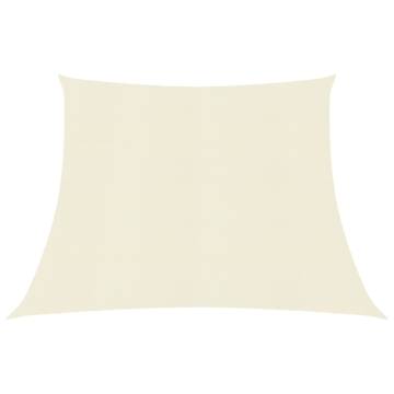 Cream Sunshade Sail 3/4x2 m - UV Protection & Water Permeable