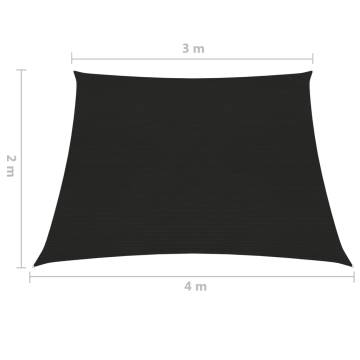 Sunshade Sail 160 g/m² Black - Outdoor Protection | HipoMarket