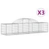 Arched Gabion Baskets 3 pcs - Durable Garden Barriers