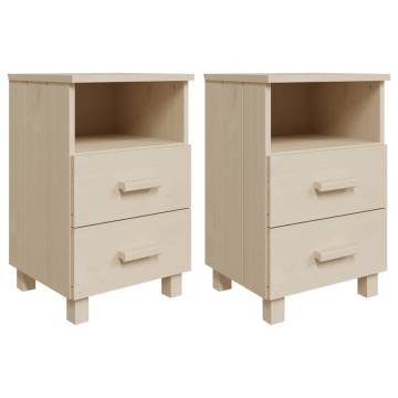 Honey Brown Bedside Cabinets HAMAR - 2 pcs Solid Wood | HipoMarket