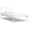 Bed Frame White Metal 90x200 cm Colour white Size 90 x 200 cm 