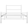 White Metal Bed Frame 90x200 cm - Stylish & Robust Design