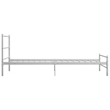 White Metal Bed Frame 90x200 cm - Stylish & Robust Design