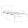 White Metal Bed Frame 90x200 cm - Stylish & Robust Design