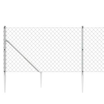 Chain Link Fence with Spike Anchors - Durable 0.8x10m