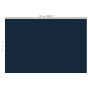 Floating PE Solar Pool Film 300x200 cm – Black & Blue