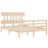 Double Solid Wood Bed Frame with Headboard - Comfort & Style