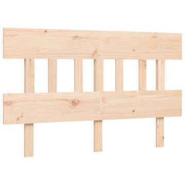 Double Solid Wood Bed Frame with Headboard - Comfort & Style