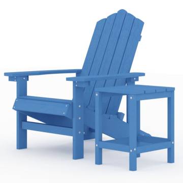 Garden Adirondack Chair with Table - Aqua Blue | HipoMarket