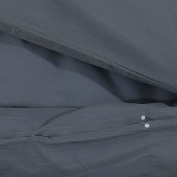 Duvet Cover Set Anthracite 200x200 cm Cotton | Hipomarket UK