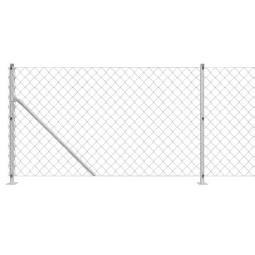 Chain Link Fence with Flange Silver 0.8x25 m - Durability & Security