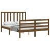 Honey Brown Small Double Bed Frame with Headboard | Hipomarket