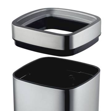 EKO Laguna 35L Matte Silver Open Top Waste Bin - Modern Design