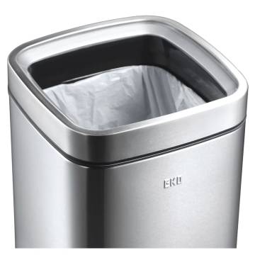 EKO Laguna 35L Matte Silver Open Top Waste Bin - Modern Design