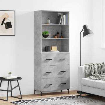 Highboard Concrete Grey - Stylish Storage Solution | HipoMarket