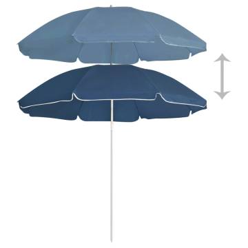 Outdoor Parasol with Steel Pole - Blue 180 cm | HipoMarket