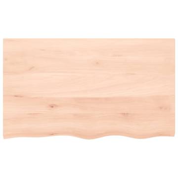 Bathroom Countertop 100x60 cm | Untreated Solid Oak Wood