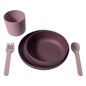 Bo Jungle 5 Piece Baby Tableware Set - Purple & Pink