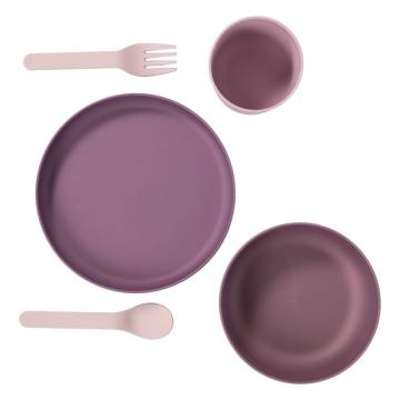 Bo Jungle 5 Piece Baby Tableware Set - Purple & Pink