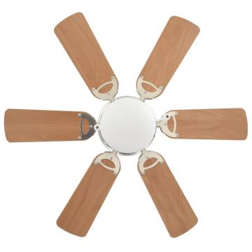 Ornate Ceiling Fan with Light - 82 cm Light Brown | Hipomarket