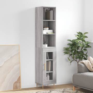 Stylish Grey Sonoma Highboard - Durable & Elegant Design