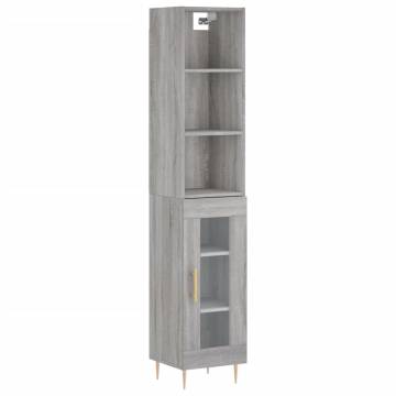 Stylish Grey Sonoma Highboard - Durable & Elegant Design