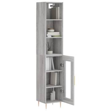 Stylish Grey Sonoma Highboard - Durable & Elegant Design