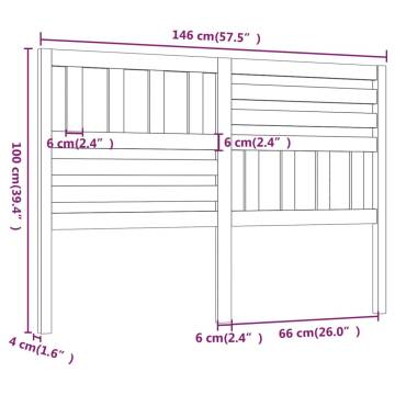 Stylish White Pine Bed Headboard | 146x4x100 cm Design